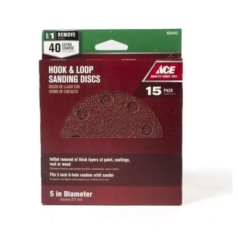 5" Sanding Disc Hook & Loop Aluminum Oxide 40 Grit Coarse For Random Orbit Sanders