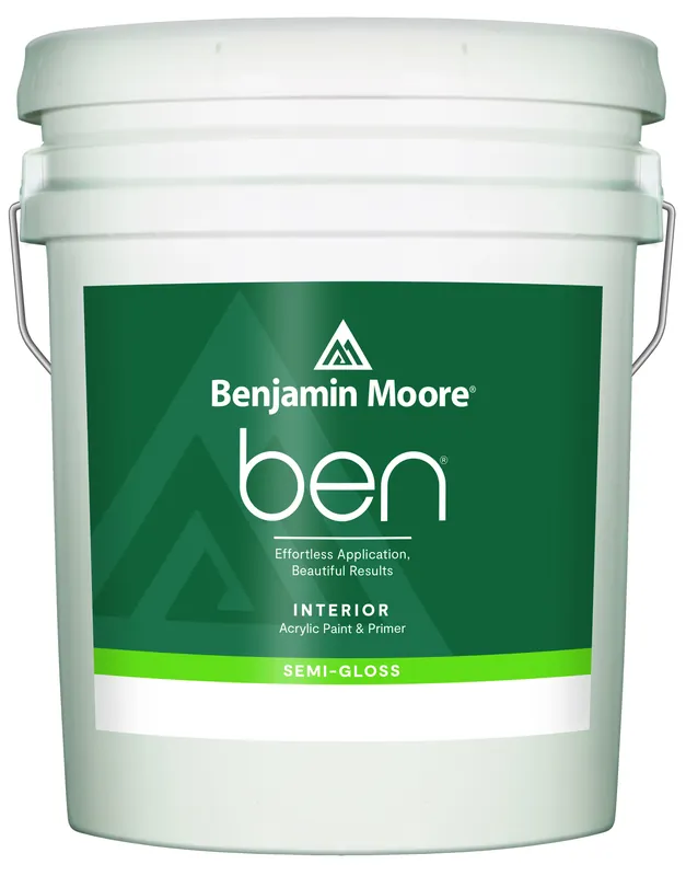 Ben Semi-gloss White Paint And Primer Interior 5 Gallon
