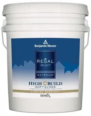 Regal Select Exterior High Build Soft Gloss Paint, 5 Gallon, Model N4034x-005