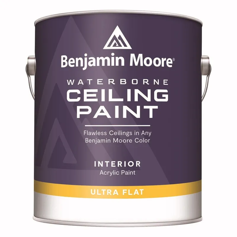 Benjamin Moore Waterborne Ceiling Paint Ultra Flat White 1 Gallon Interior