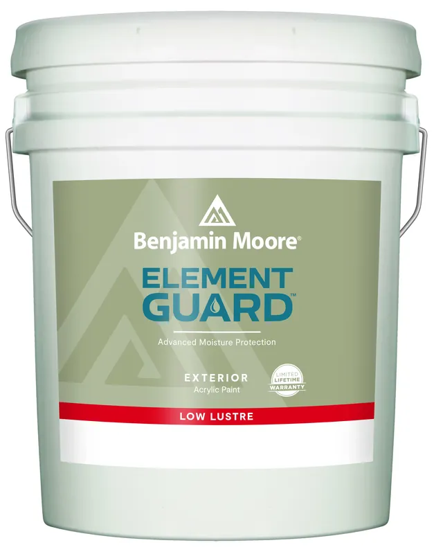 Element Guard Exterior Paint, Low Lustre, White, 5 Gallon, Model 076401-005