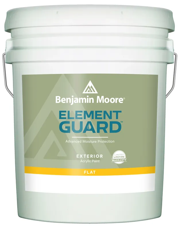 Element Guard Exterior Paint, Flat Finish, 5 Gallon, Model 07634x-005