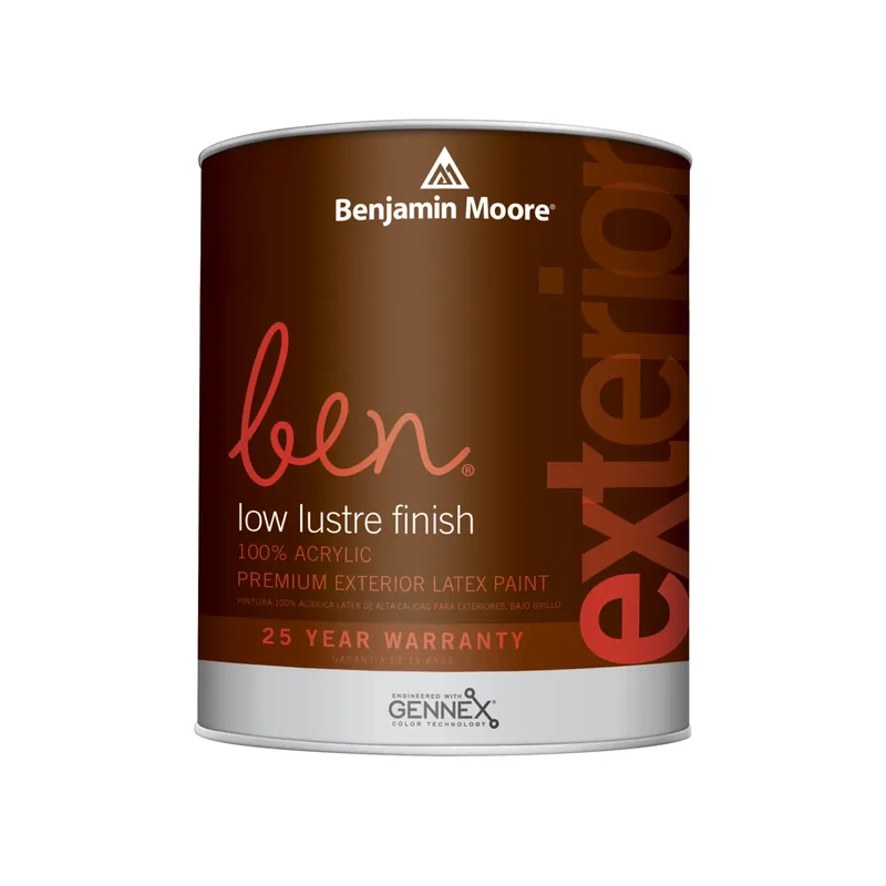 Benjamin Moore Ben Low Luster White Exterior Paint 1 Quart - Premium Quality Finish