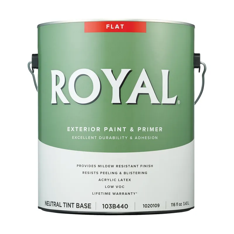 Royal Flat Tint Base Neutral Base Paint Exterior 1 Gallon - Durable & Weather Resistant