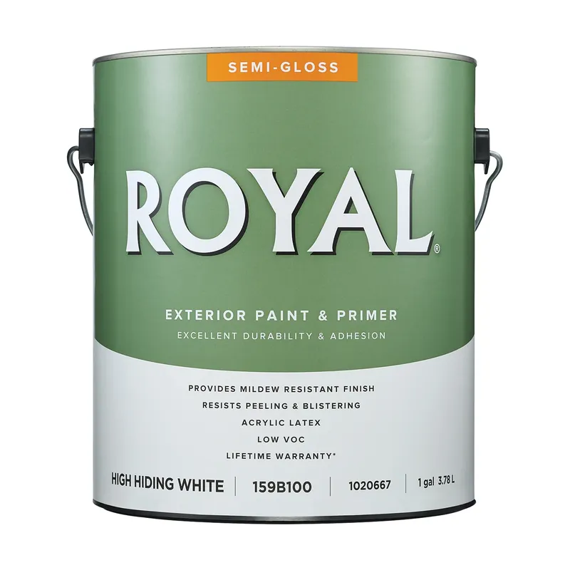 Royal Semi-gloss High Hiding White Exterior Paint 1 Gallon - Durable & Mildew Resistant