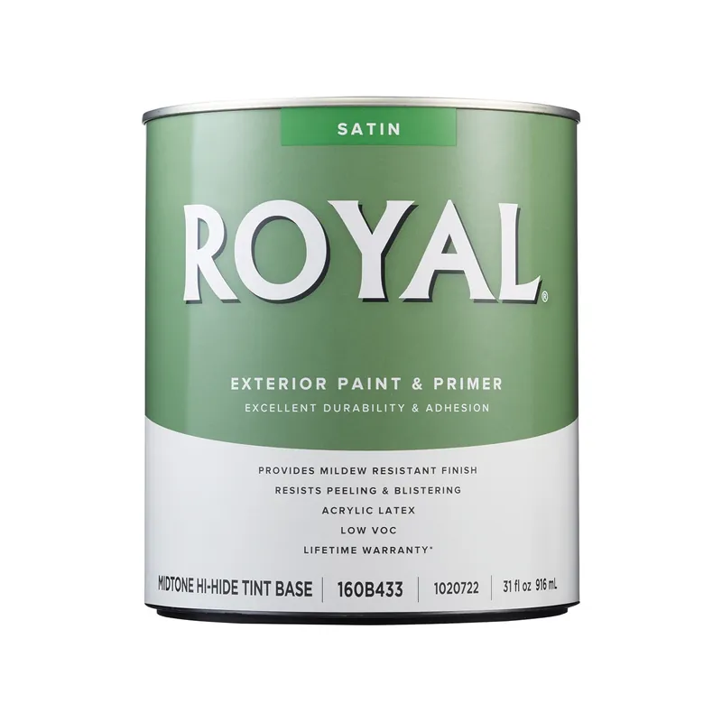 Royal Satin Mid-tone Base Exterior Paint 1 Quart - High-hiding Acrylic Latex