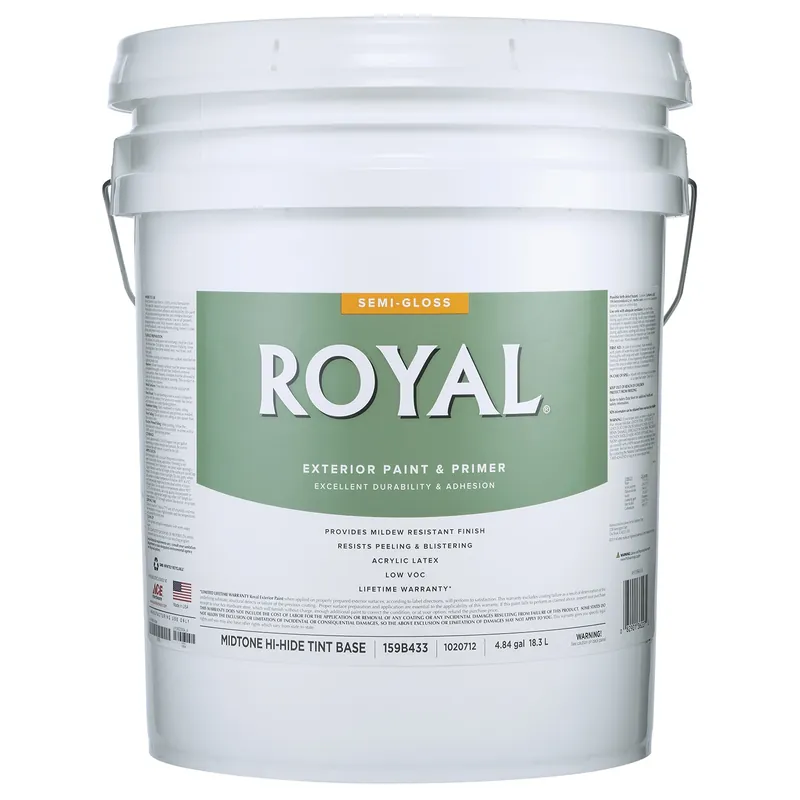 Royal Semi-gloss Mid-tone Base Exterior Paint 5 Gallon For House & Trim