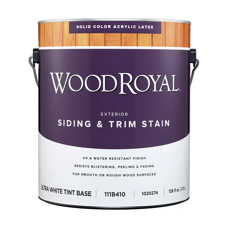Woodroyal Solid Tintable Flat Ultra White Base Acrylic Latex Siding And Trim Stain 1 Gallon