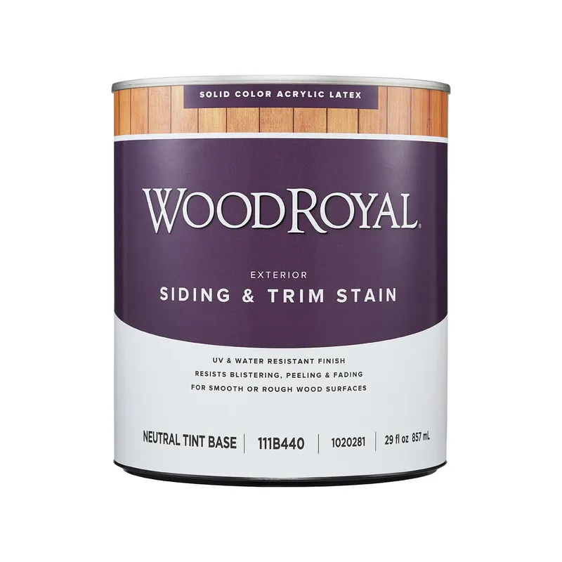 Woodroyal Solid Tintable Flat Neutral Base Acrylic Latex Siding And Trim Stain 1 Quart