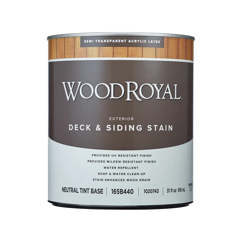 Woodroyal Semi-transparent Tintable Neutral Base Acrylic Latex Deck And Siding Stain 1 Quart