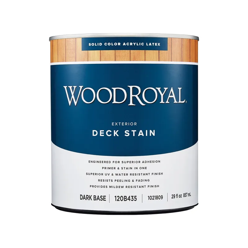 Woodroyal Solid Tintable Flat Dark Base Acrylic Latex Deck Stain 1 Quart