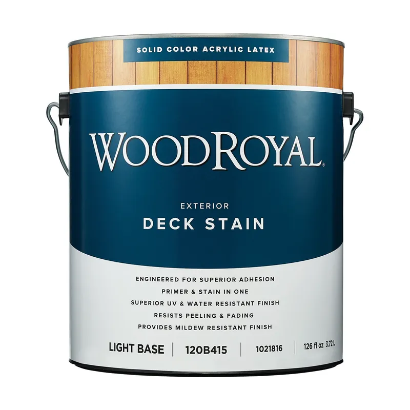 Woodroyal Solid Tintable Flat Light Base Acrylic Latex Deck Stain 1 Gallon