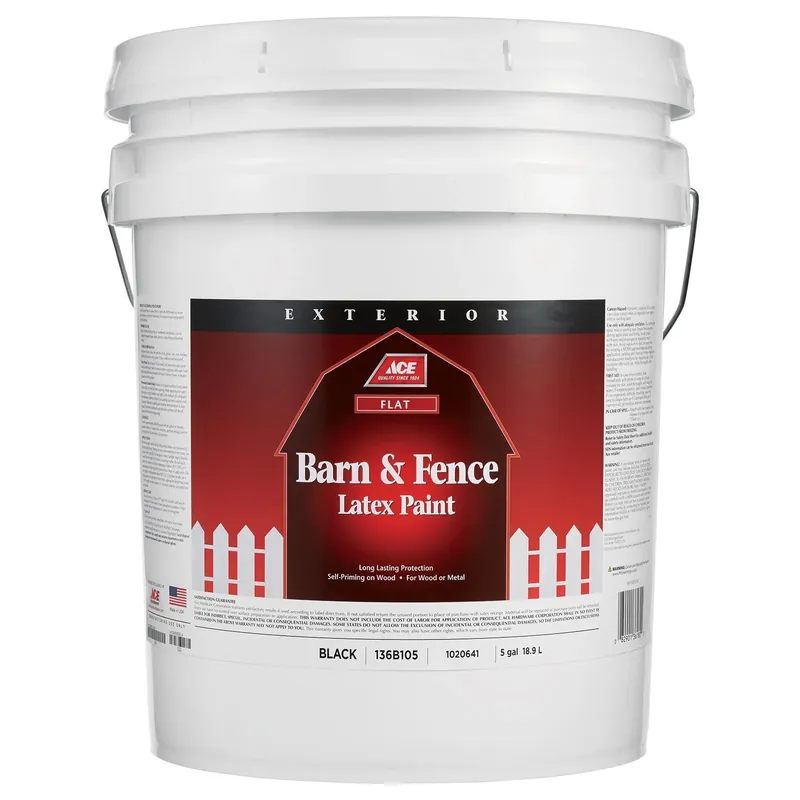 Ace Flat Black Barn And Fence Exterior Paint 5 Gallon