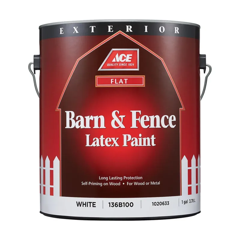Ace Flat White Barn And Fence Paint Exterior 1 Gallon