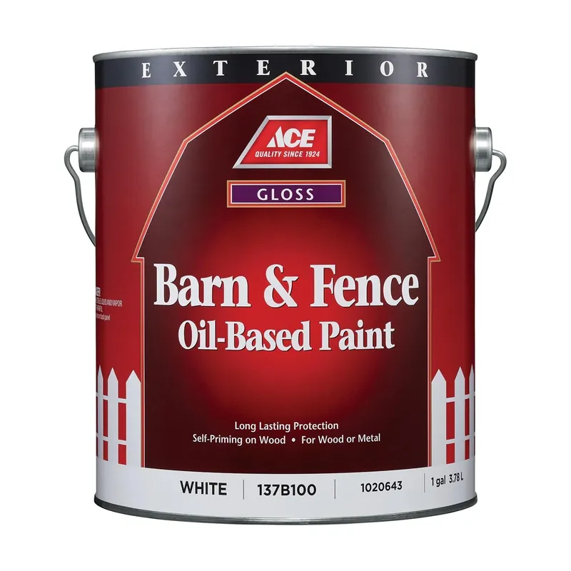 Ace Gloss White Oil-based Barn And Fence Paint Exterior 1 Gallon