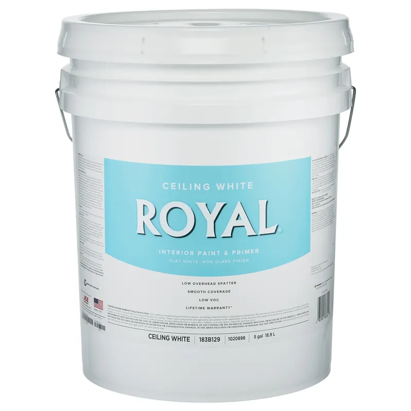 Royal Flat Ceiling White Acrylic Latex Paint Interior 5 Gallon For Walls & Trim