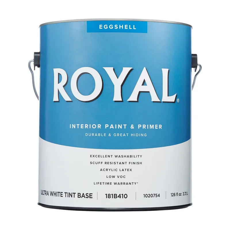 Royal Eggshell Ultra White Acrylic Latex Interior Paint 1 Gallon For Walls & Trim
