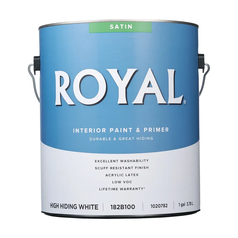 Royal Satin High Hiding White Acrylic Latex Interior Paint 1 Gallon