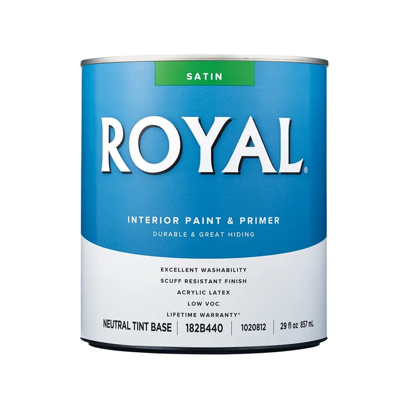 Royal Satin Neutral Base Acrylic Latex Interior Paint 1 Quart For Walls & Trim