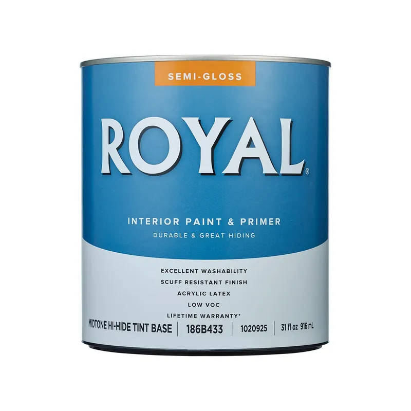 Royal Semi-gloss Tint Base Mid-tone Acrylic Latex Paint And Primer 1 Quart