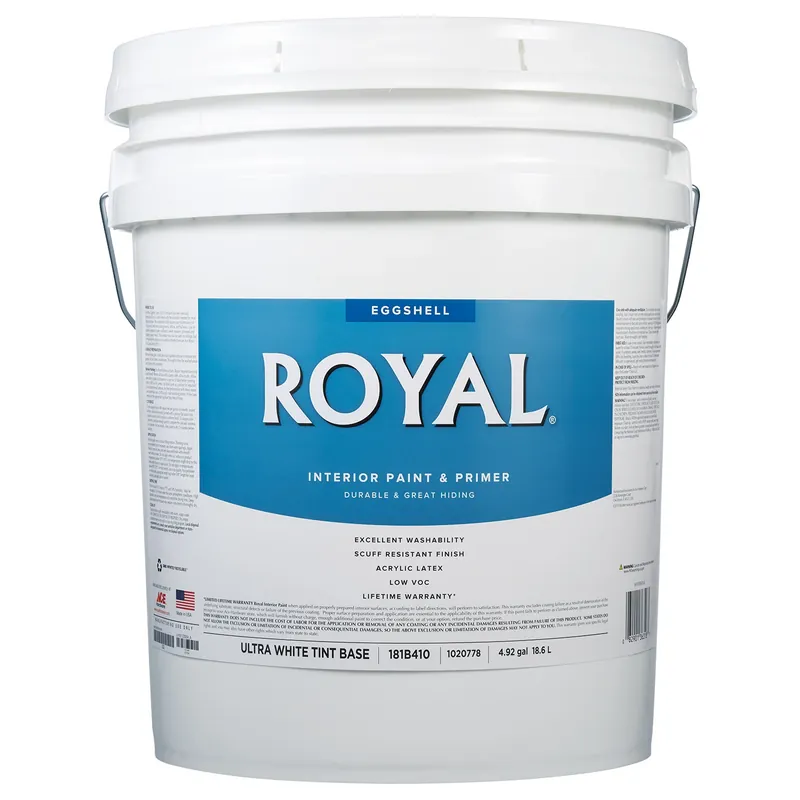 Royal Eggshell Ultra White Acrylic Latex Interior Paint 5 Gallon