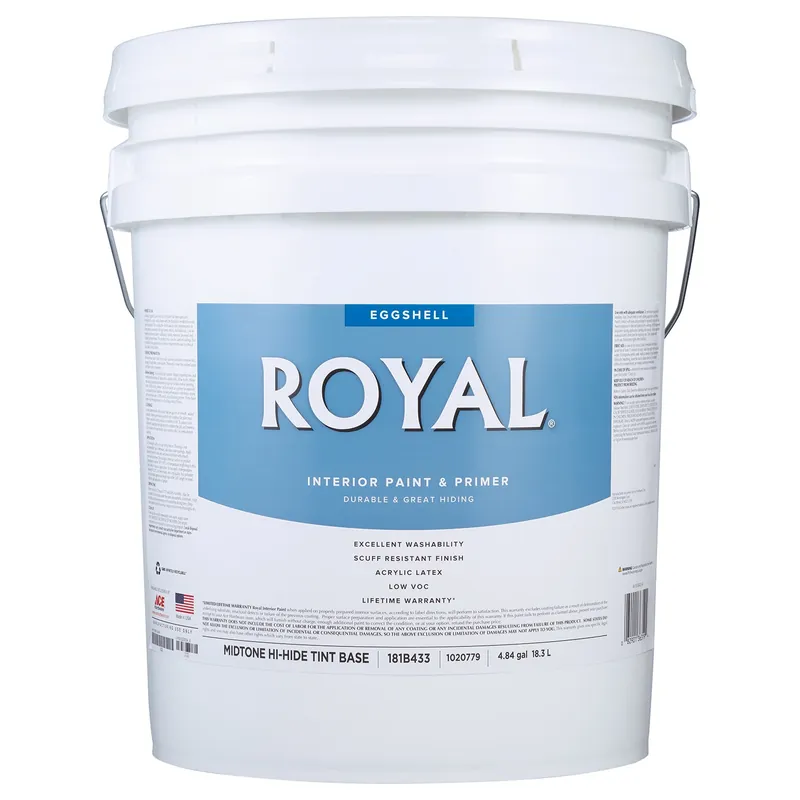 Royal Eggshell Tint Base Mid-tone Interior Paint 5 Gallon - Scuff Resistant Finish