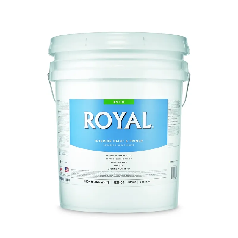 Royal Satin High Hiding White Paint And Primer Interior 5 Gallon
