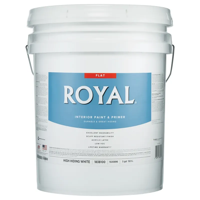 Royal Flat High Hiding White Acrylic Latex Interior Paint 5 Gallon