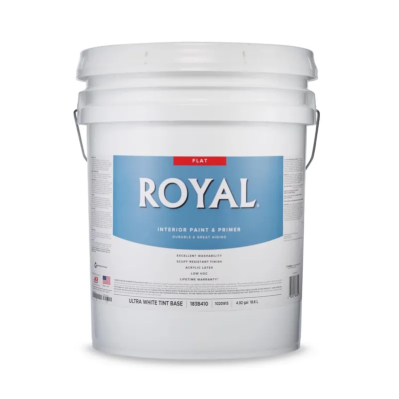 Royal Flat Tint Base Ultra White Base Paint And Primer Interior 5 Gallon