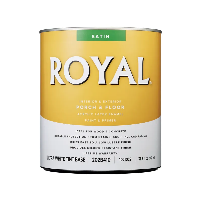 Royal Satin Tint Base Ultra White Base Latex Porch & Floor Paint With Primer 1 Quart