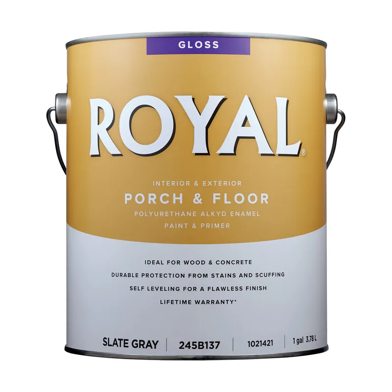 Royal Gloss Slate Gray Porch & Floor Alkyd Enamel Paint And Primer 1 Gallon