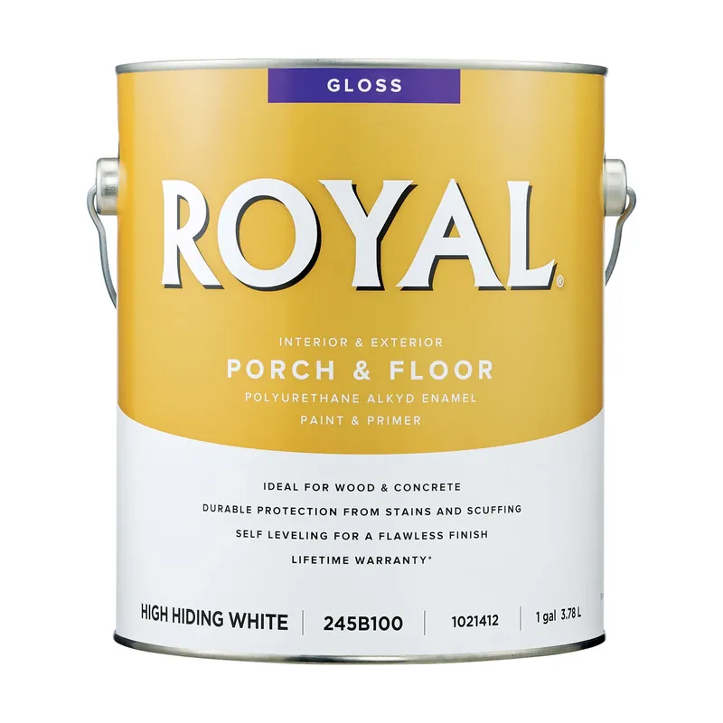 Royal Gloss High-hiding White Oil-based Enamel Porch & Floor Paint & Primer 1 Gallon