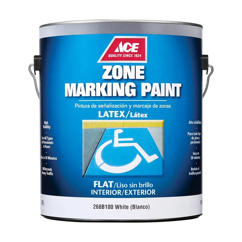 White Zone Marking Paint 1 Gallon - Quick Drying, High Visibility, Flat Finish