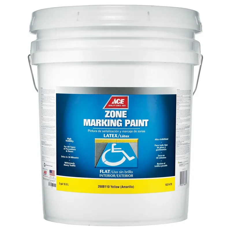 Ace Yellow Zone Marking Paint 5 Gallon Interior Exterior Latex