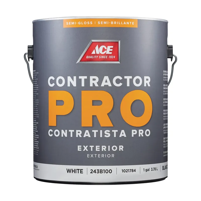 Ace Contractor Pro Semi-gloss White Exterior Paint 1 Gallon