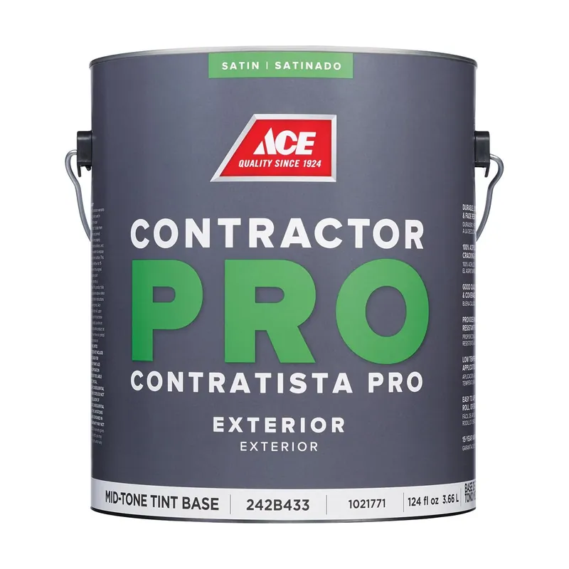 Ace Contractor Pro Satin Mid-tone Base Exterior Paint 1 Gallon