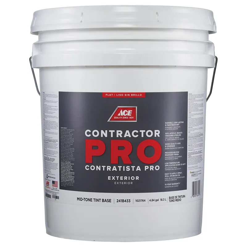 Ace Contractor Pro Flat Tint Base Mid-tone Exterior Paint 5 Gallon