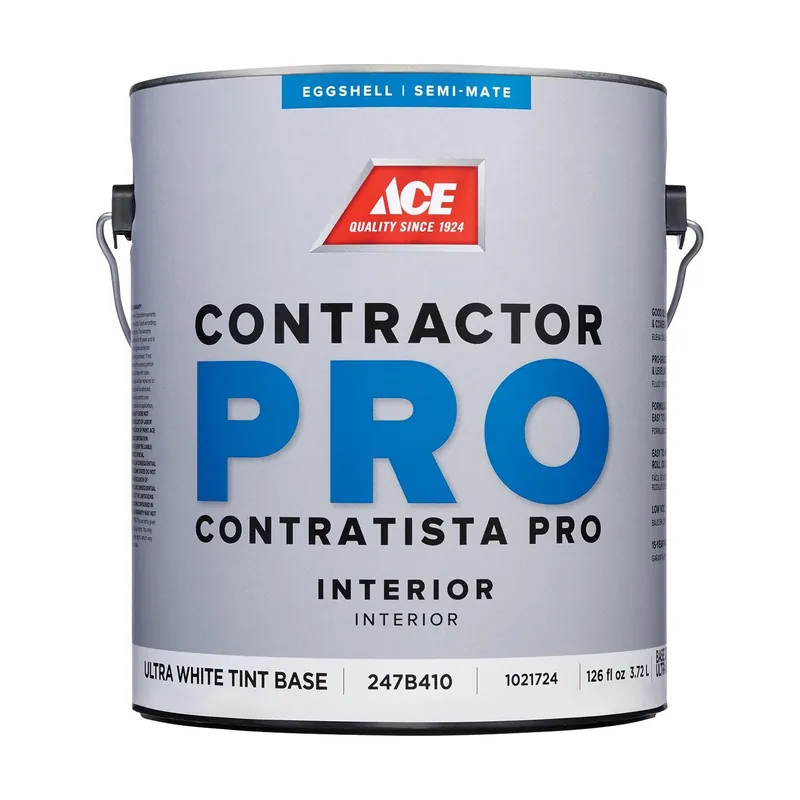 Ace Contractor Pro Eggshell Tint Base Ultra White Latex Paint 1 Gallon Interior