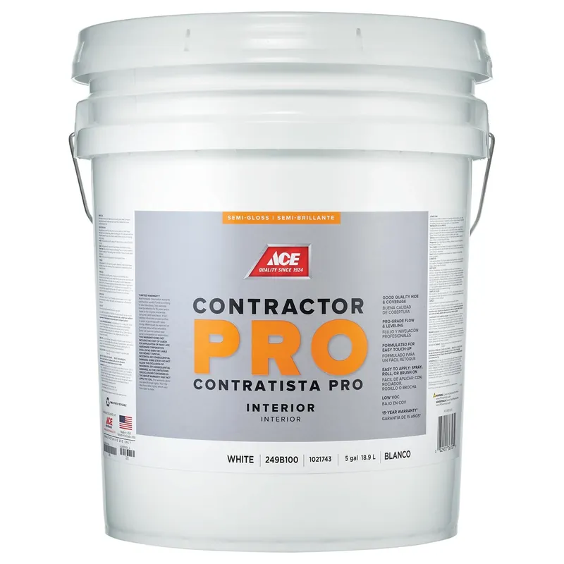Ace Contractor Pro Semi-gloss White Water-based Interior Paint 5 Gallon