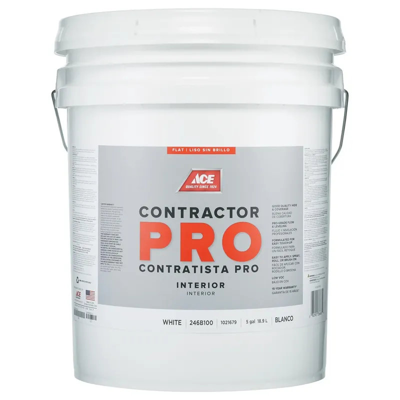 Ace Contractor Pro Flat White Interior Latex Paint 5 Gallon