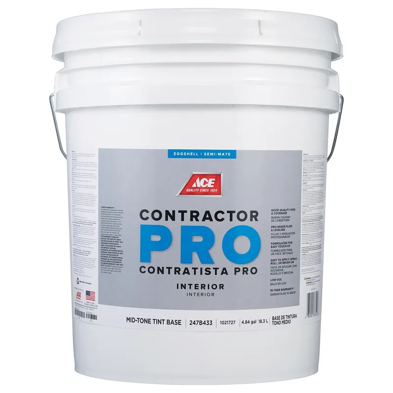 Ace Contractor Pro Eggshell Tint Base Mid-tone Latex Paint Interior 5 Gallon
