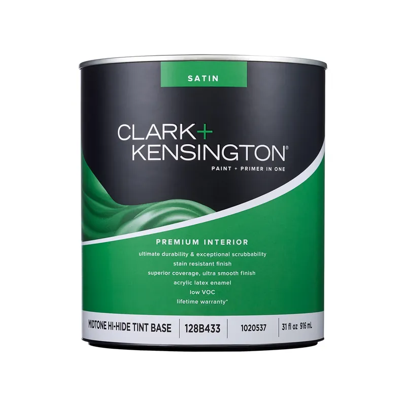 Clark+kensington Satin Tint Base Mid-tone Premium Interior Paint + Primer 1 Quart