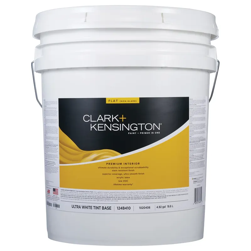 Clark+kensington Flat Ultra White Premium Interior Paint And Primer 5 Gallon