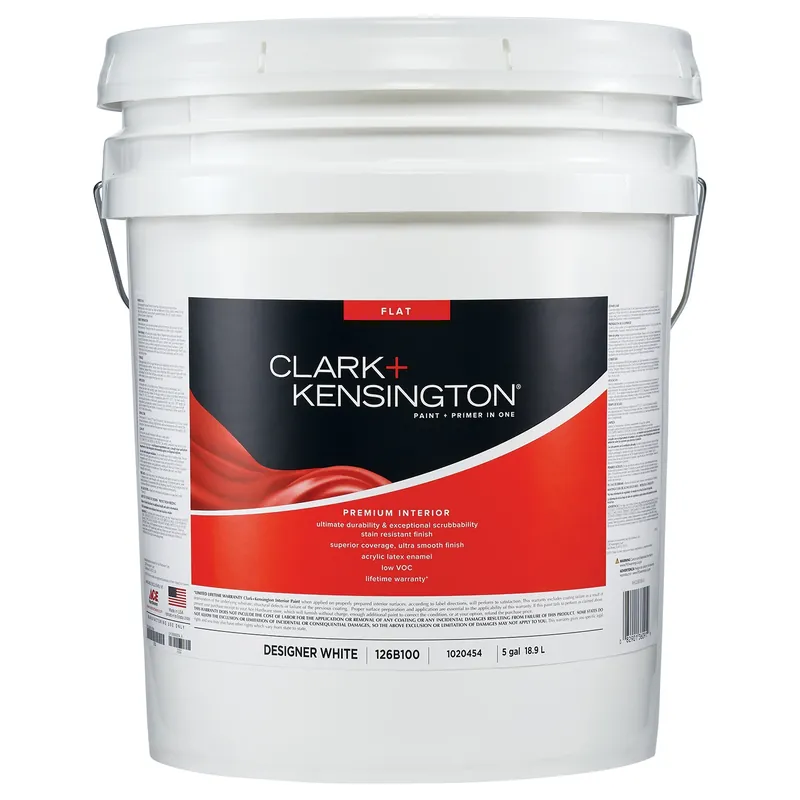 Flat Designer White Premium Interior Paint And Primer 5 Gallon