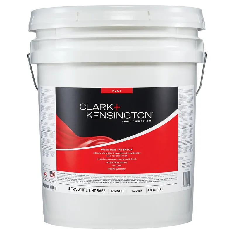 Clark+kensington Flat Ultra White Base Premium Interior Paint And Primer 5 Gallon