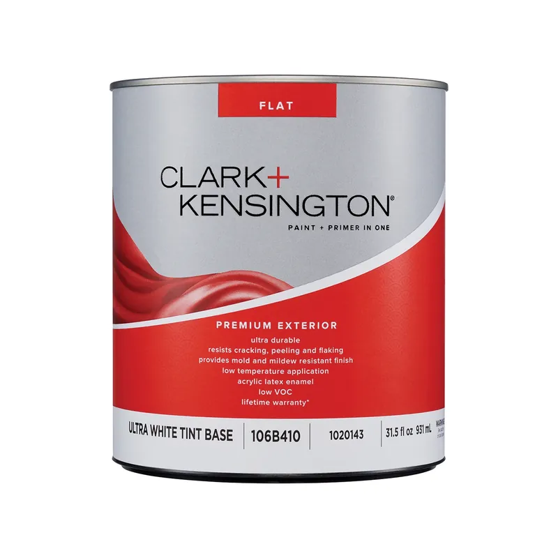 Flat Ultra White Base Premium Exterior Paint And Primer 1 Quart