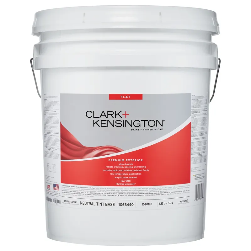 Flat Tint Base Premium Exterior Paint + Primer 5 Gallon