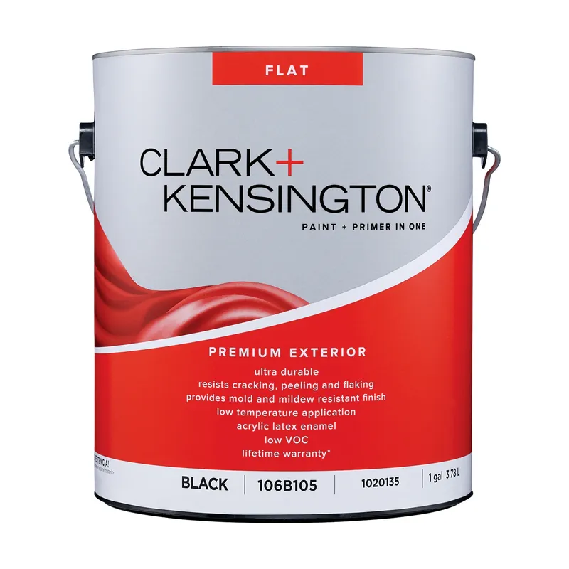 Clark+kensington Flat Black Exterior Paint And Primer 1 Gallon For House And Trim