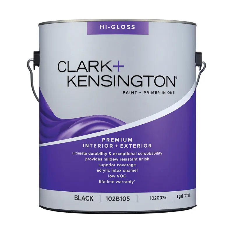 Clark+kensington High-gloss Black Premium Paint And Primer 1 Gallon For Interior And Exterior