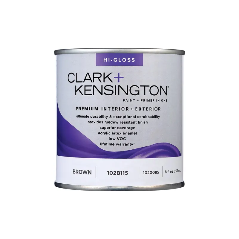 Clark+kensington High-gloss Brown Premium Paint 1/2 Pt For Interior And Exterior Use